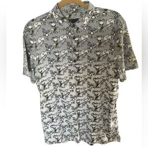 Jamie Sadock Men's Polo Size Medium Golf Skulls Guitar Festival